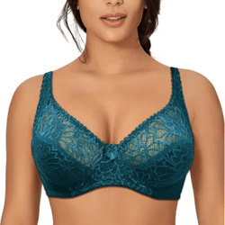 ultra-thin deep v sheer plus size lace underwire bra