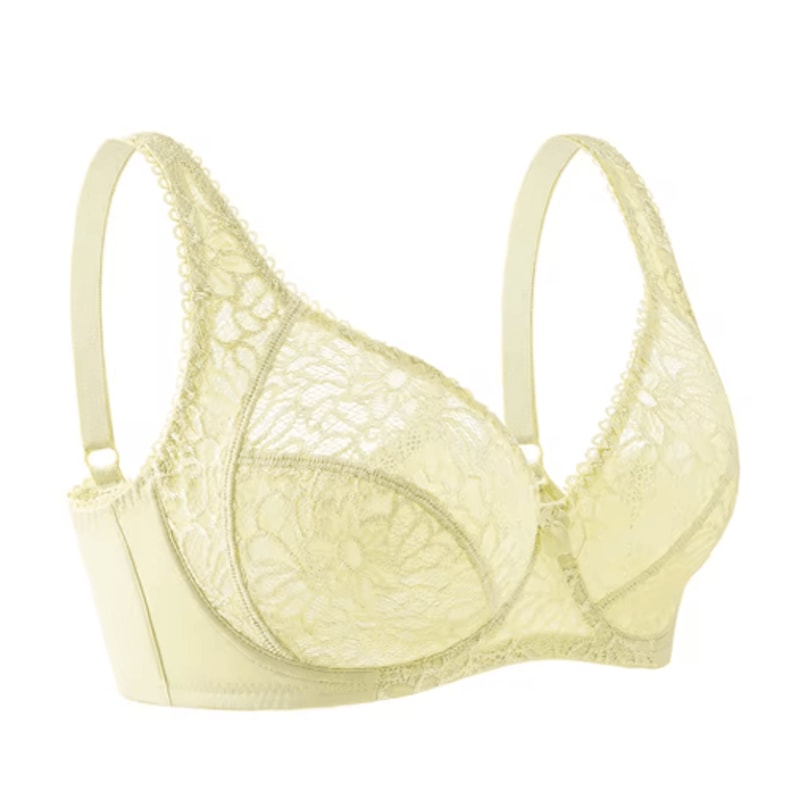 UltraThin Deep V Sheer Plus Size Lace Underwire Bra 2