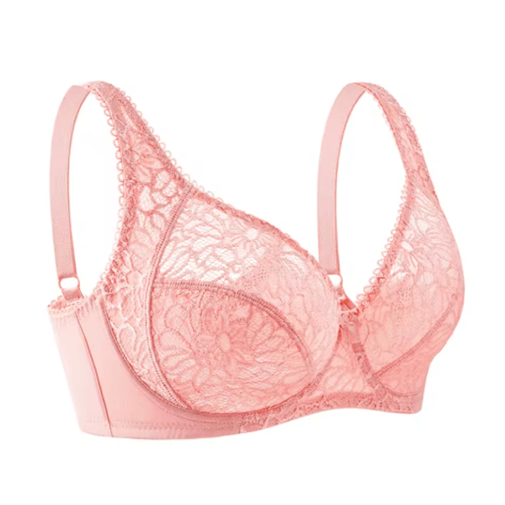 UltraThin Deep V Sheer Plus Size Lace Underwire Bra 4