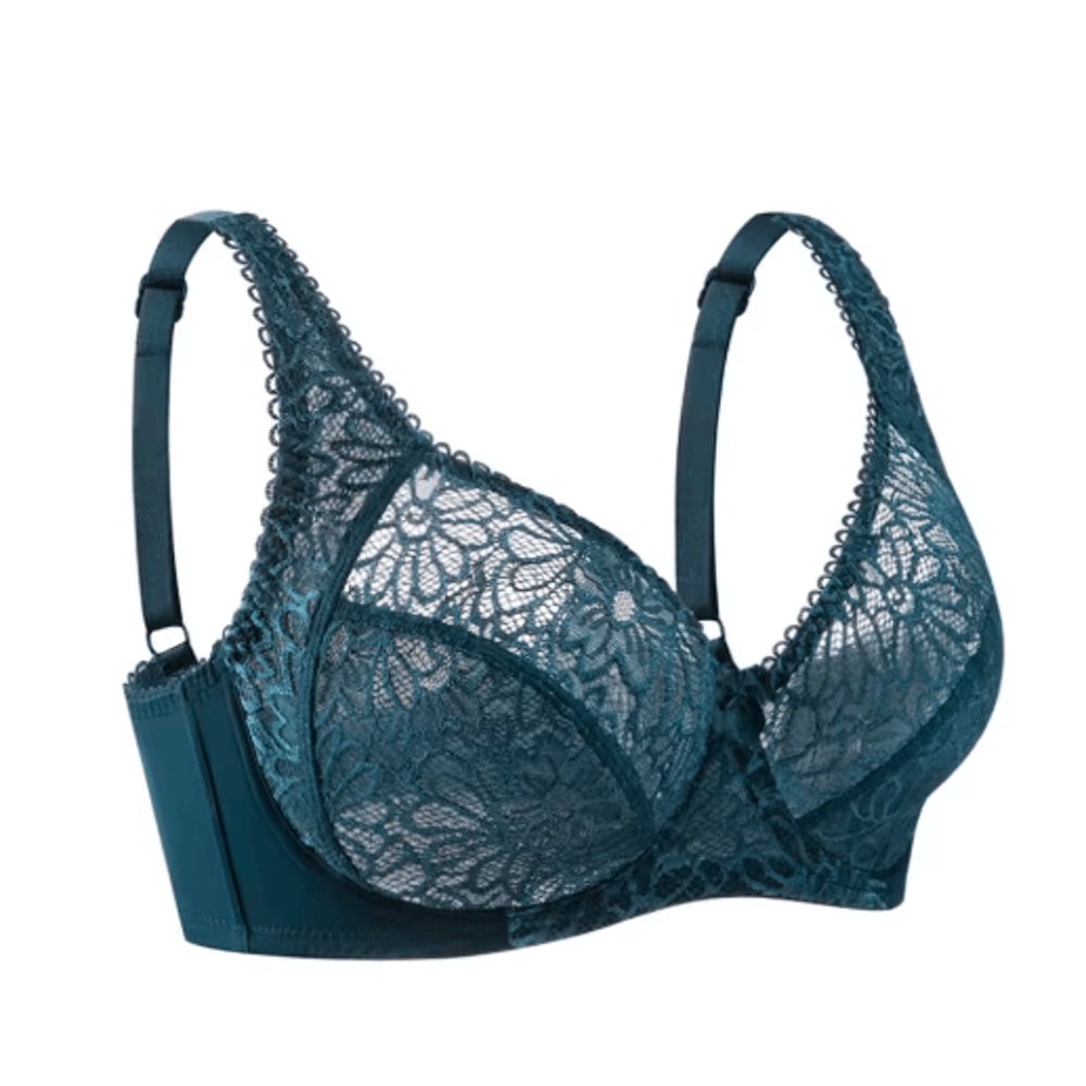 UltraThin Deep V Sheer Plus Size Lace Underwire Bra 5