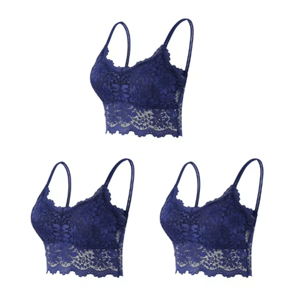 3Piece Seamless Wireless Lace Bralette Set 10