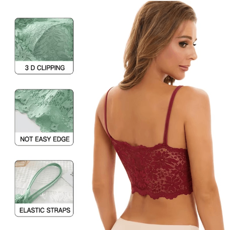 3Piece Seamless Wireless Lace Bralette Set 19