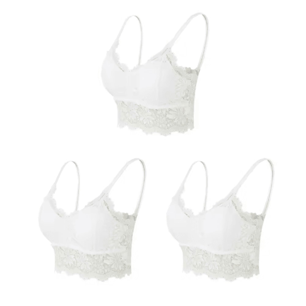 3Piece Seamless Wireless Lace Bralette Set 8
