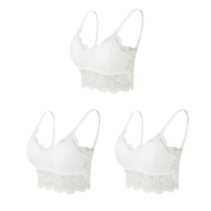 3Piece Seamless Wireless Lace Bralette Set 8