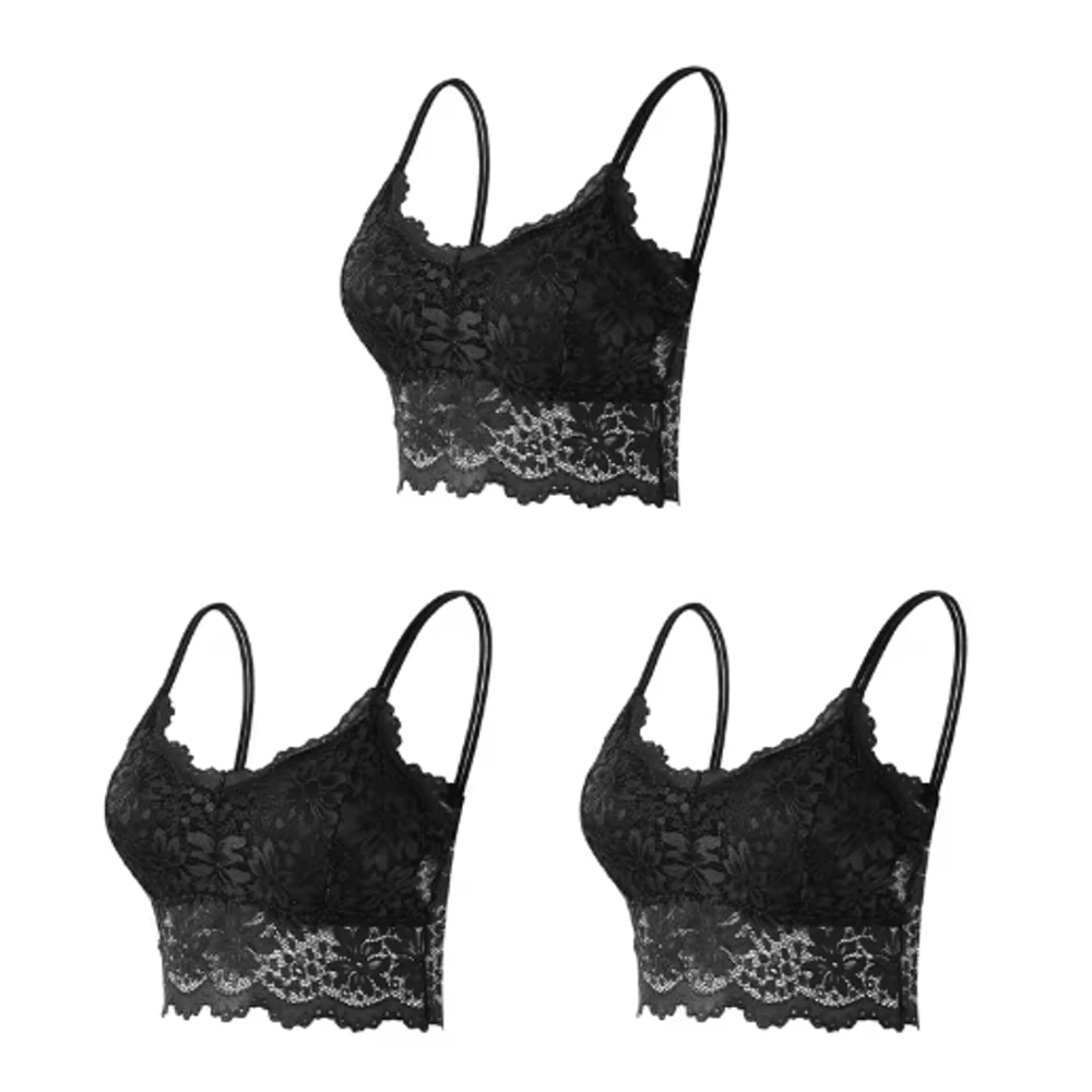 3Piece Seamless Wireless Lace Bralette Set 9