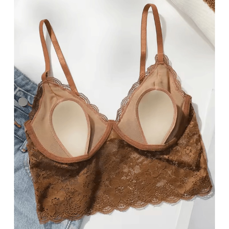 Embroidered Lace Wireless Push Up Bra With Adjustable Straps MR2641 4