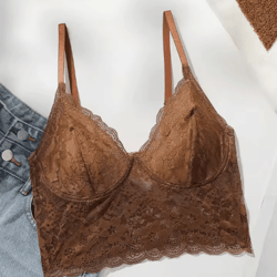 embroidered lace wireless push up bra with adjustable straps mr2641