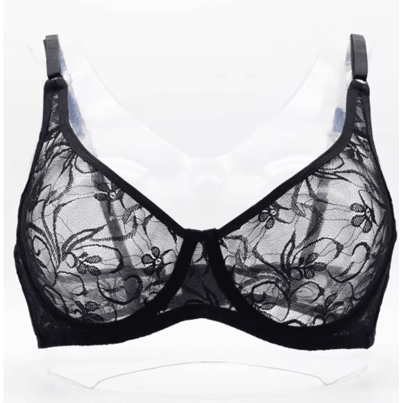 Plus Size Underwired Embroidered Lace Bra With Elegant Hollow Detail 10