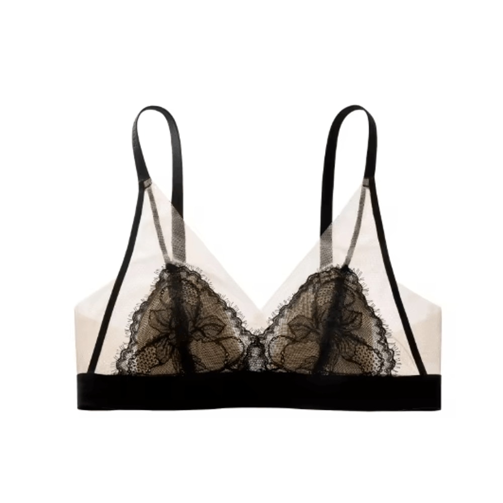SUJIIN Seamless Wireless Triangle Lace Bra With Beautiful Back Design 1
