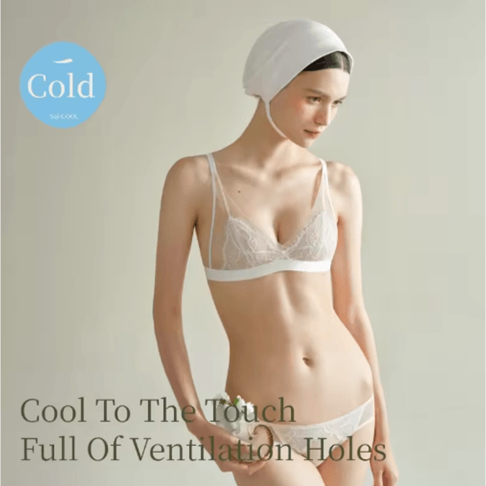 SUJIIN Seamless Wireless Triangle Lace Bra With Beautiful Back Design 7