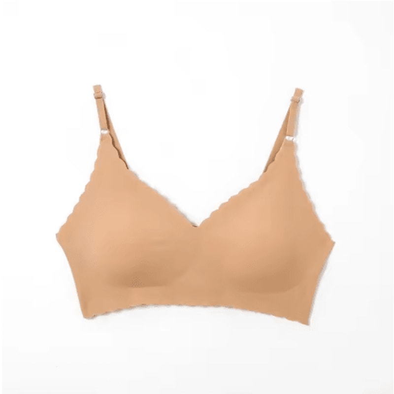 Ice Silk Seamless Wirefree Padded Bra With Wavy Edge Design 3