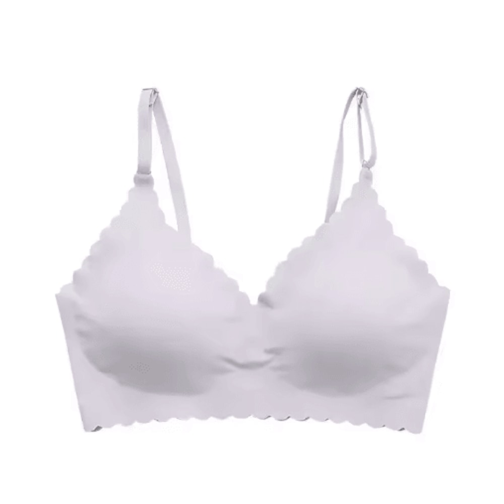 Ice Silk Seamless Wirefree Padded Bra With Wavy Edge Design 4