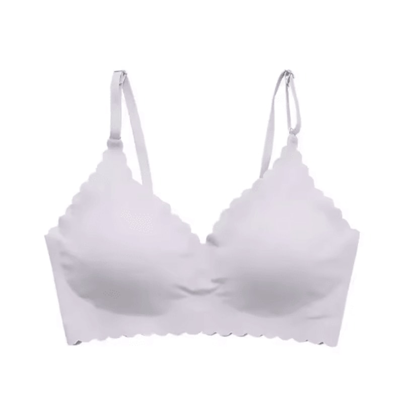 Ice Silk Seamless Wirefree Padded Bra With Wavy Edge Design 4