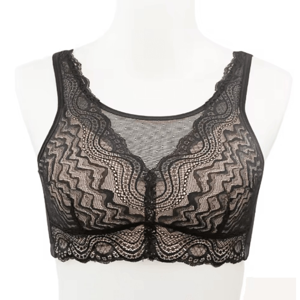 Post Mastectomy Lace Back Wireless Bra With Silicone Padding 2076 9