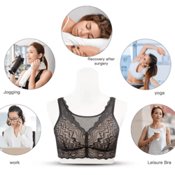 post mastectomy lace back wireless bra with silicone padding 2076