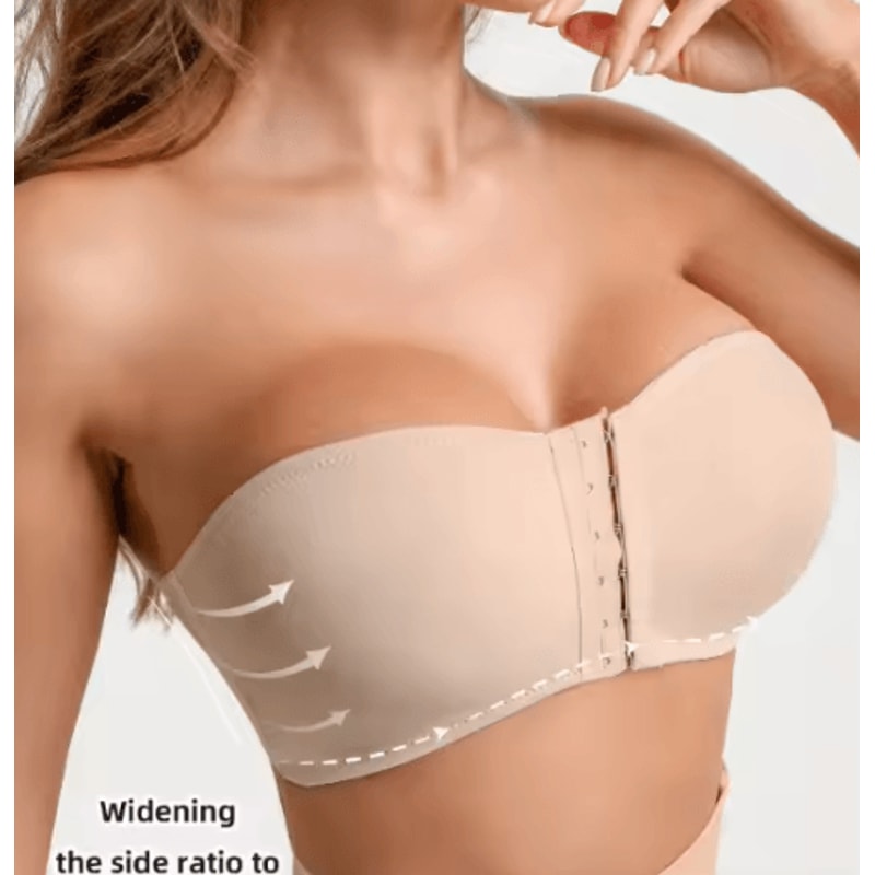 SilkEase Front Buckle Strapless Wireless Padded Bra For Women 2