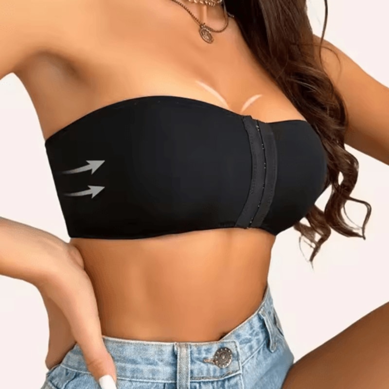 SilkEase Front Buckle Strapless Wireless Padded Bra For Women 4