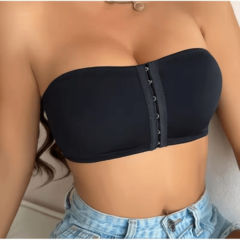 SilkEase Front Buckle Strapless Wireless Padded Bra For Women 5