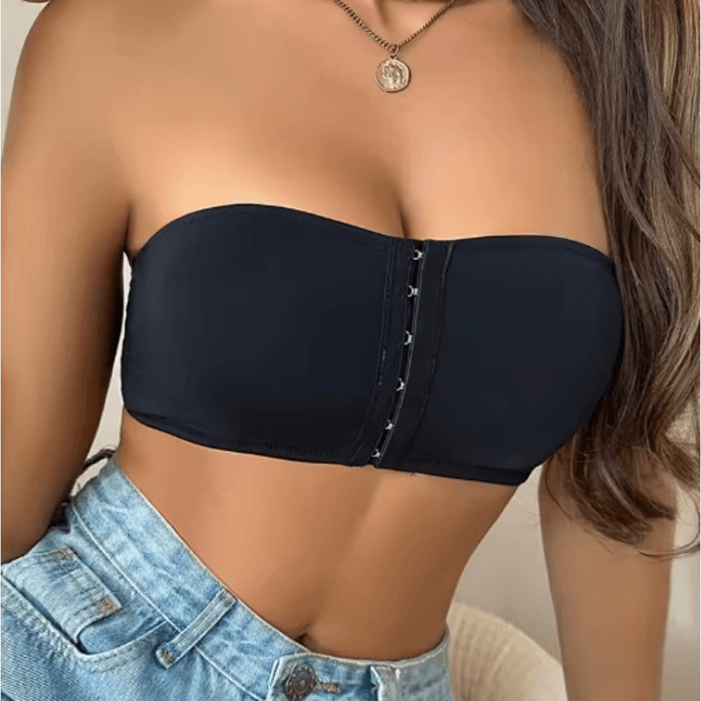 SilkEase Front Buckle Strapless Wireless Padded Bra For Women 6