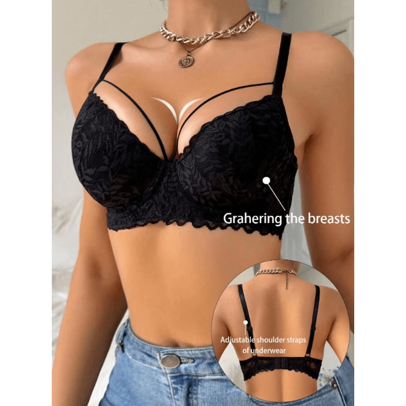 AllureLift 3 To 4 Cup Lace Push Up Underwire Bra For Women 0