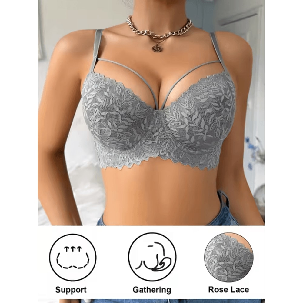 AllureLift 3 To 4 Cup Lace Push Up Underwire Bra For Women 2
