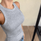 Solid Fitted Round Neck Knit Tank Top For Effortless Summer Style 5