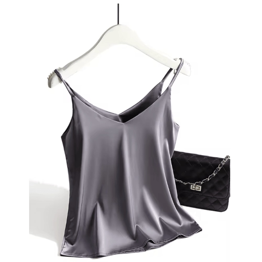 AOSSVIAO Satin Silk Halter V Neck White Spaghetti Strap Cami 2026 5