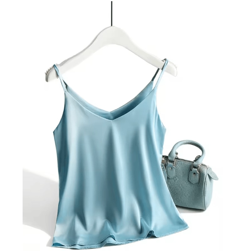 AOSSVIAO Satin Silk Halter V Neck White Spaghetti Strap Cami 2026 6