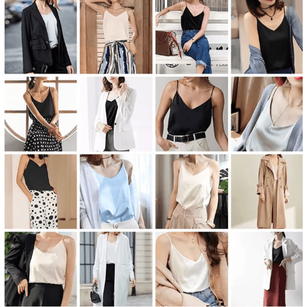 AOSSVIAO Satin Silk Halter V Neck White Spaghetti Strap Cami 2026 9