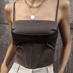 backless lace up spaghetti strap crop top for party and street style