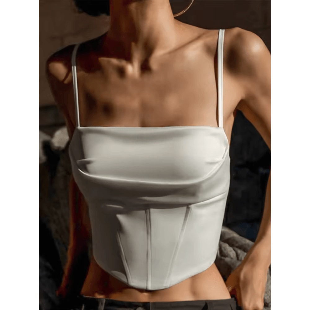 Backless Lace Up Spaghetti Strap Crop Top For Party And Street Style 7