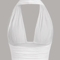 White Deep V Backless Halter Crop Top Y2K Club Street Style 7