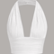 White Deep V Backless Halter Crop Top Y2K Club Street Style 0