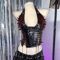 Spiked Gothic Punk Tank Y2K Grunge PU Leather Alternative Top For Women 4