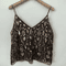Puloru Sequin Beaded Flower Camisole Open Back Chic Summer Top 1