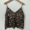 Puloru Sequin Beaded Flower Camisole Open Back Chic Summer Top 1