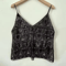 Puloru Sequin Beaded Flower Camisole Open Back Chic Summer Top 0
