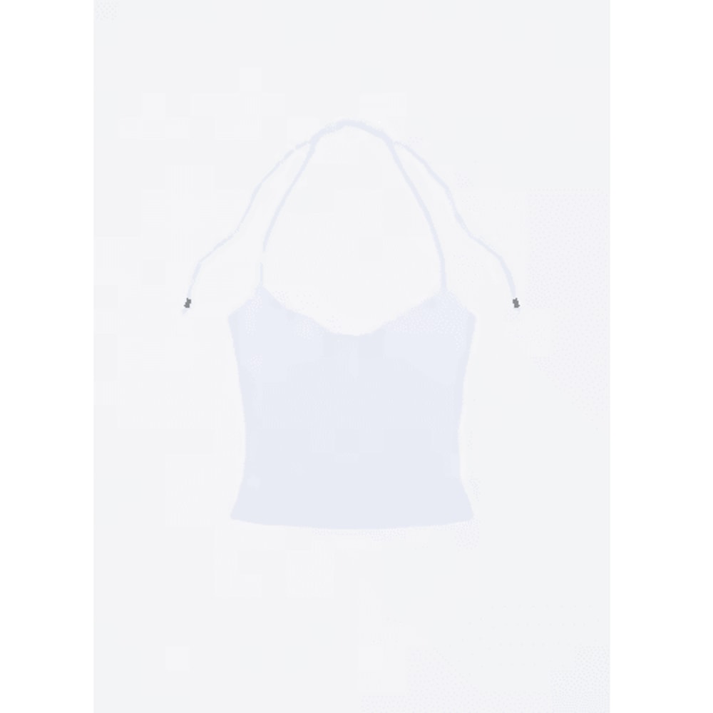 Open Back Halter Camisole With Metal Accents Stretchy Sexy Summer Tank For Women 2