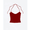 Open Back Halter Camisole With Metal Accents Stretchy Sexy Summer Tank For Women 3