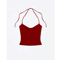 Open Back Halter Camisole With Metal Accents Stretchy Sexy Summer Tank For Women 3