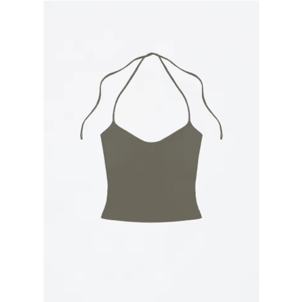 Open Back Halter Camisole With Metal Accents Stretchy Sexy Summer Tank For Women 5