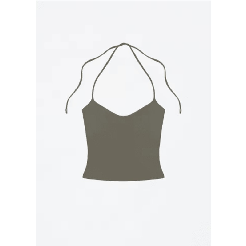 Open Back Halter Camisole With Metal Accents Stretchy Sexy Summer Tank For Women 5
