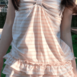 japanese sweet vintage striped ruffle tank – slim fit summer cami for women