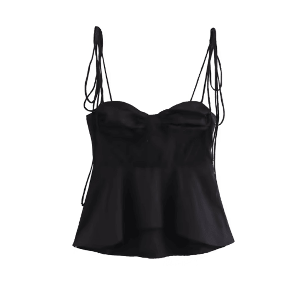 Willshela Pleated Backless VNeck Crop Top Vintage Chic Thin Strap Summer Essential 2