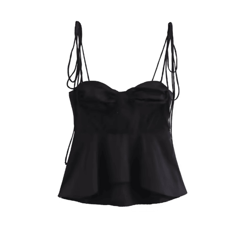 Willshela Pleated Backless VNeck Crop Top Vintage Chic Thin Strap Summer Essential 2