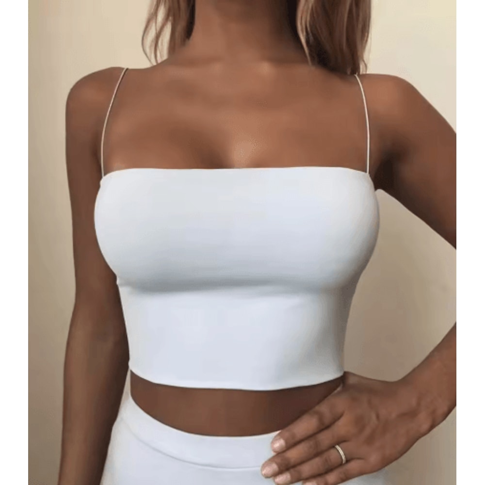 2024 Elastic Cotton Crop Top Sleeveless Sexy Summer Tank For Women 0