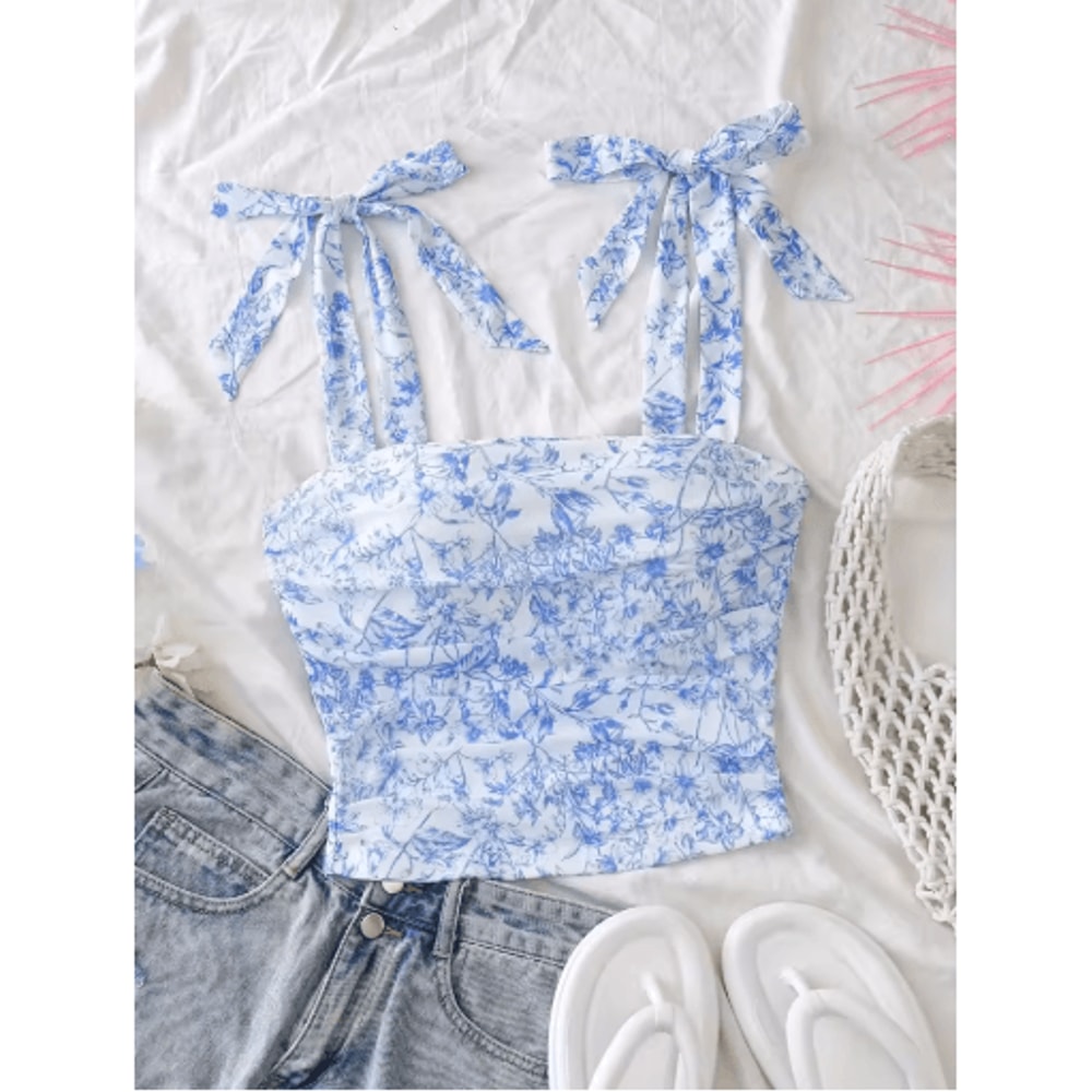 Pink Tie Shoulder Ruched Crop Top Backless Y2K Streetwear Cami For Women 1