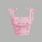 Pink Tie Shoulder Ruched Crop Top Backless Y2K Streetwear Cami For Women 8