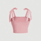 Pink Tie Shoulder Ruched Crop Top Backless Y2K Streetwear Cami For Women 12