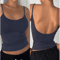 Backless Solid Color Cami Crop Top Y2K Streetwear Summer Essential 3